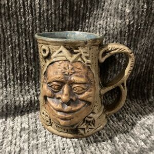 Vintage 1970 Jim Rumph Face Mug W/Troll Inside Sun